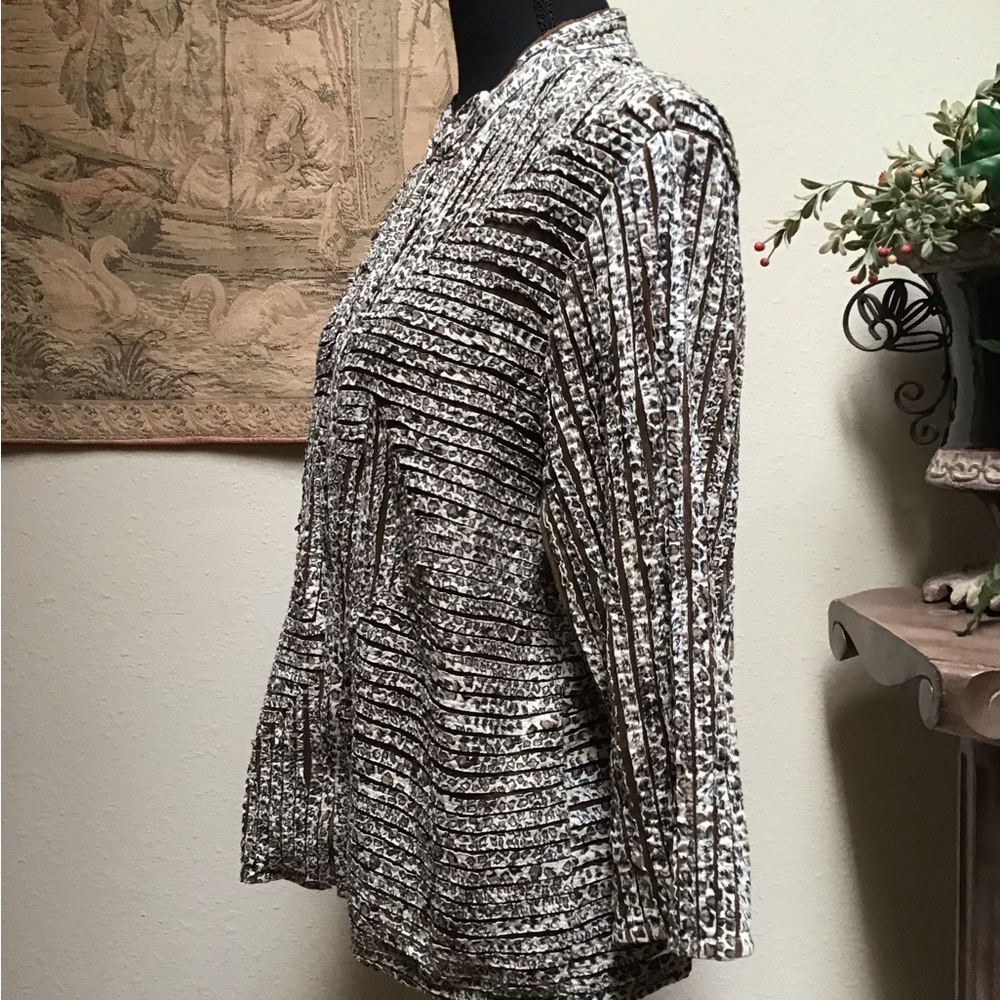 Jacket By Multiples, Size Large, 3/4 Sleeve, Zipp… - image 3